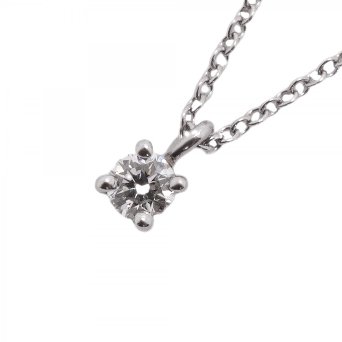 【6jfb0077】ティファニー ネックレス ソリティア 1PD Pt950 プラチナ ダイヤモンド【中古】レディース
