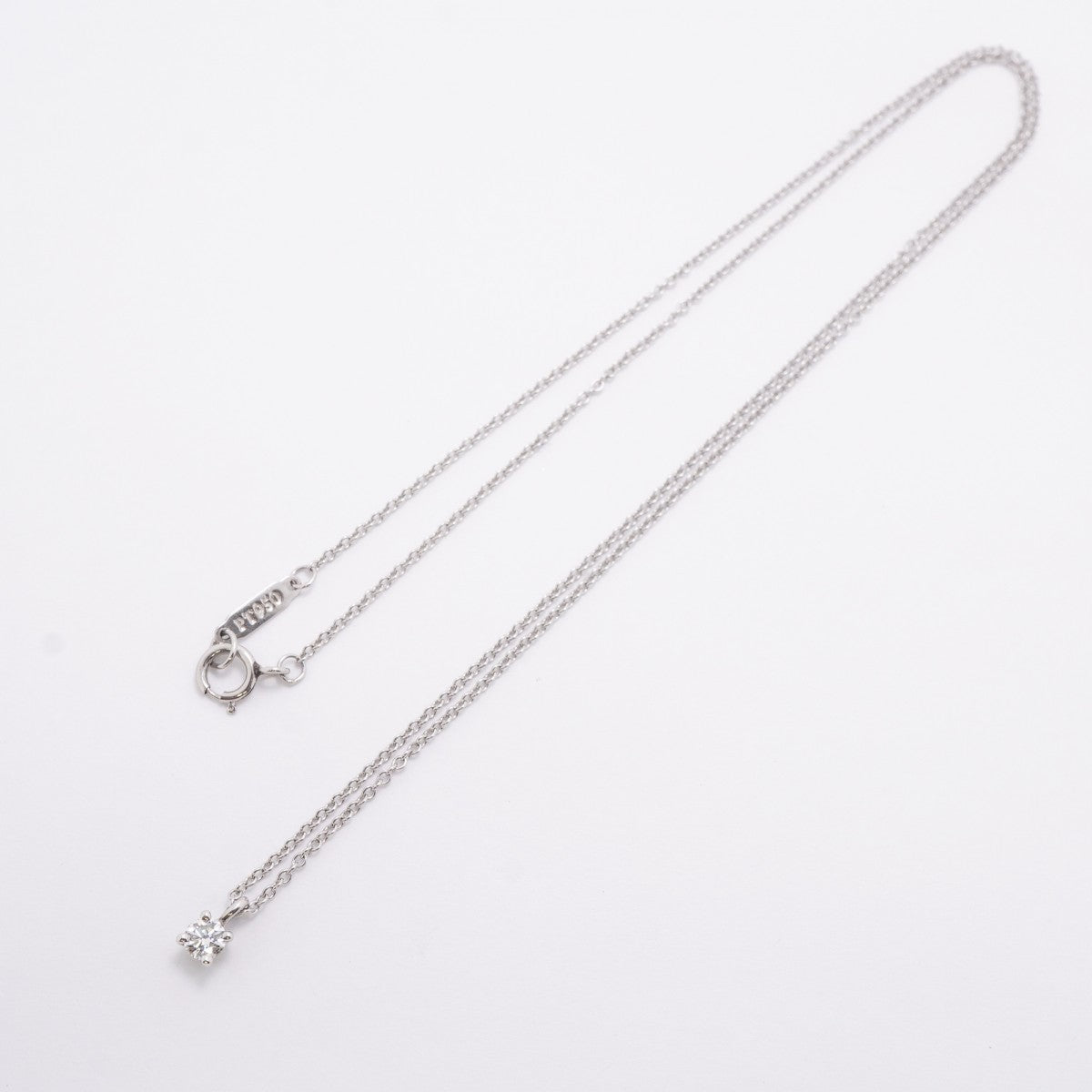 【6jfb0077】ティファニー ネックレス ソリティア 1PD Pt950 プラチナ ダイヤモンド【中古】レディース