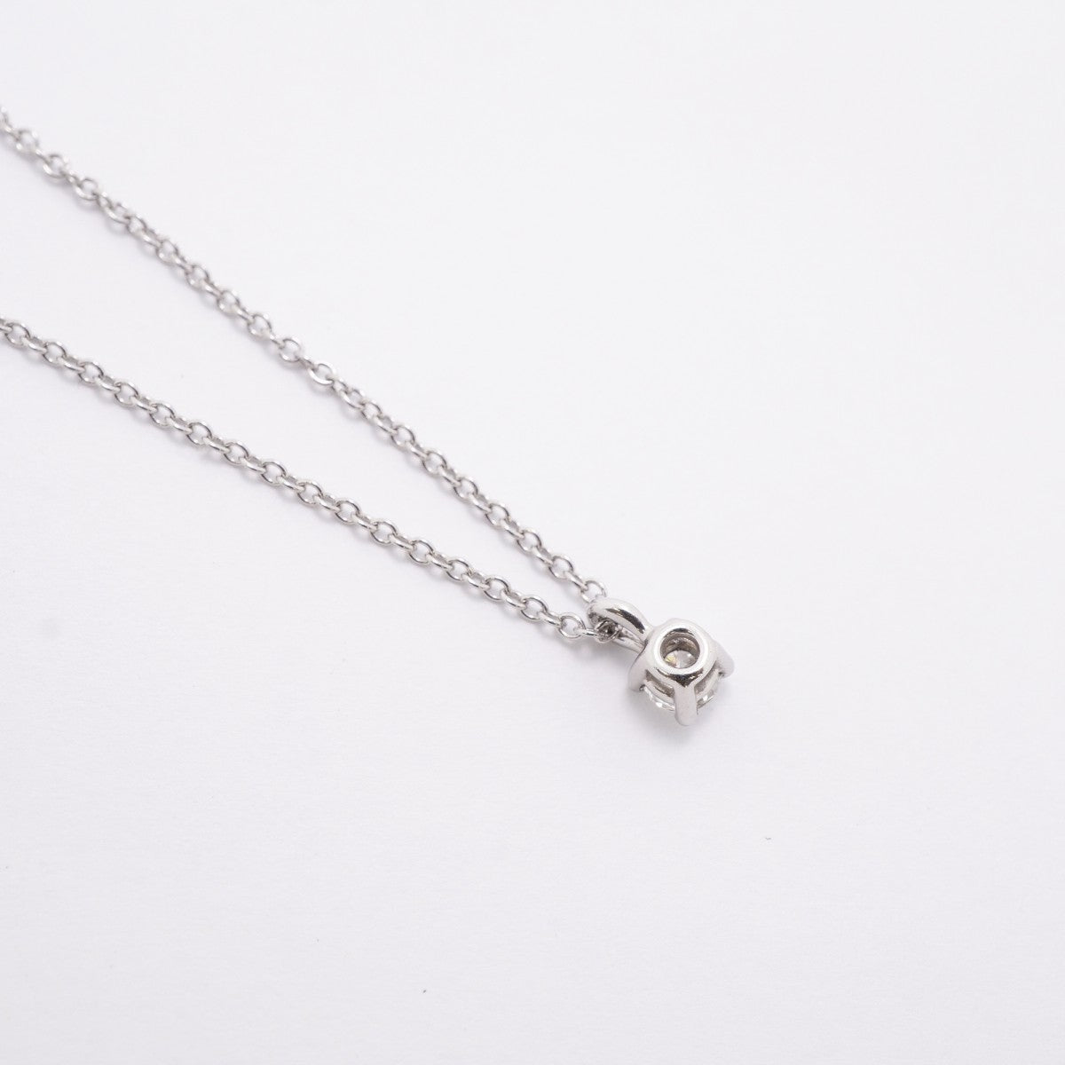 【6jfb0077】ティファニー ネックレス ソリティア 1PD Pt950 プラチナ ダイヤモンド【中古】レディース