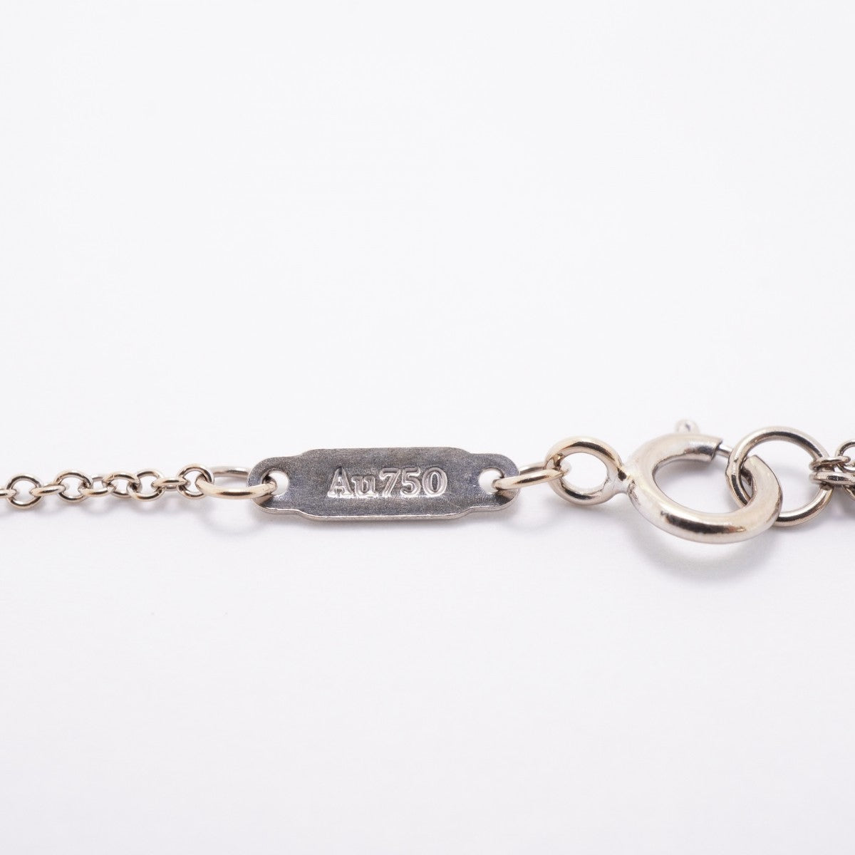 【6jfb0078】ティファニー ネックレス Tスマイル スモール K18WG ホワイトゴールド【中古】レディース