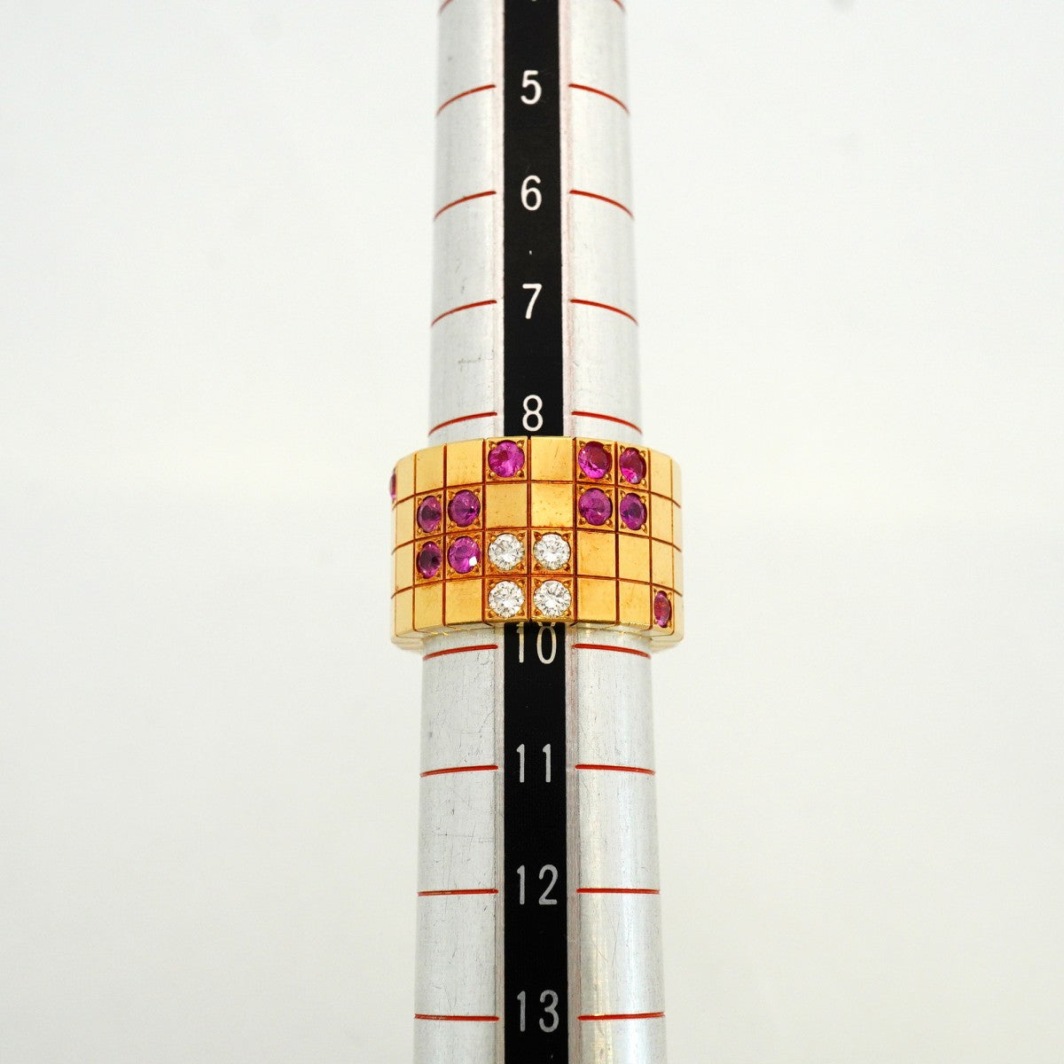 【6jfb0082】カルティエ リング パイエット K18YG イエローゴールド ダイヤモンド ピンクサファイア ＃49【中古】レディース