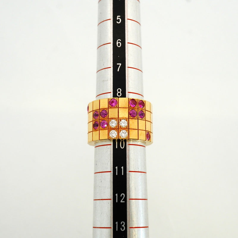 【6jfb0082】カルティエ リング パイエット K18YG イエローゴールド ダイヤモンド ピンクサファイア ＃49【中古】レディース