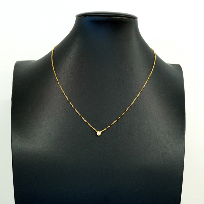 【6jfb0085】ティファニー ネックレス バイザヤード 1PD K18PG ピンクゴールド ダイヤモンド【中古】レディース
