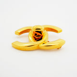 【6jfb0091】シャネル ブローチ ヴィンテージ ターンロック GPメッキ ゴールド【中古】レディース