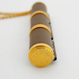 【6jfb0099】エルメス ネックレス シャルニエールGM GPメッキ レザー ゴールド グレー【中古】メンズ レディース ユニセックス