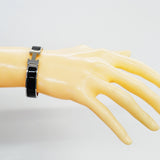 【6jfb0100】エルメス バングル クリッククラックPM メタル シルバー ブラック【中古】レディース