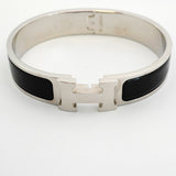 【6jfb0100】エルメス バングル クリッククラックPM メタル シルバー ブラック【中古】レディース