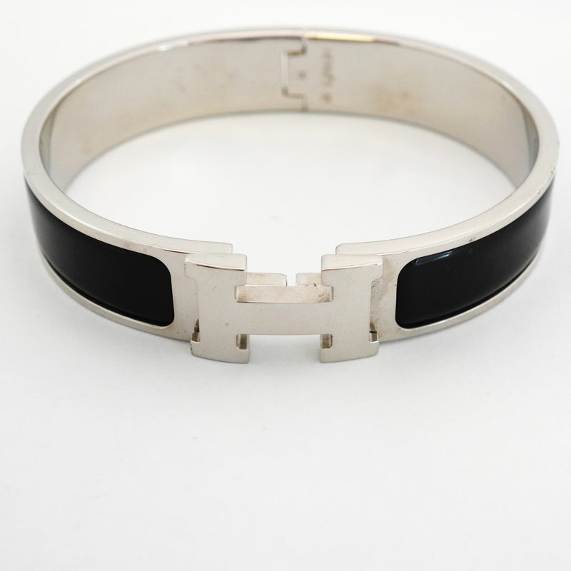 【6jfb0100】エルメス バングル クリッククラックPM メタル シルバー ブラック【中古】レディース