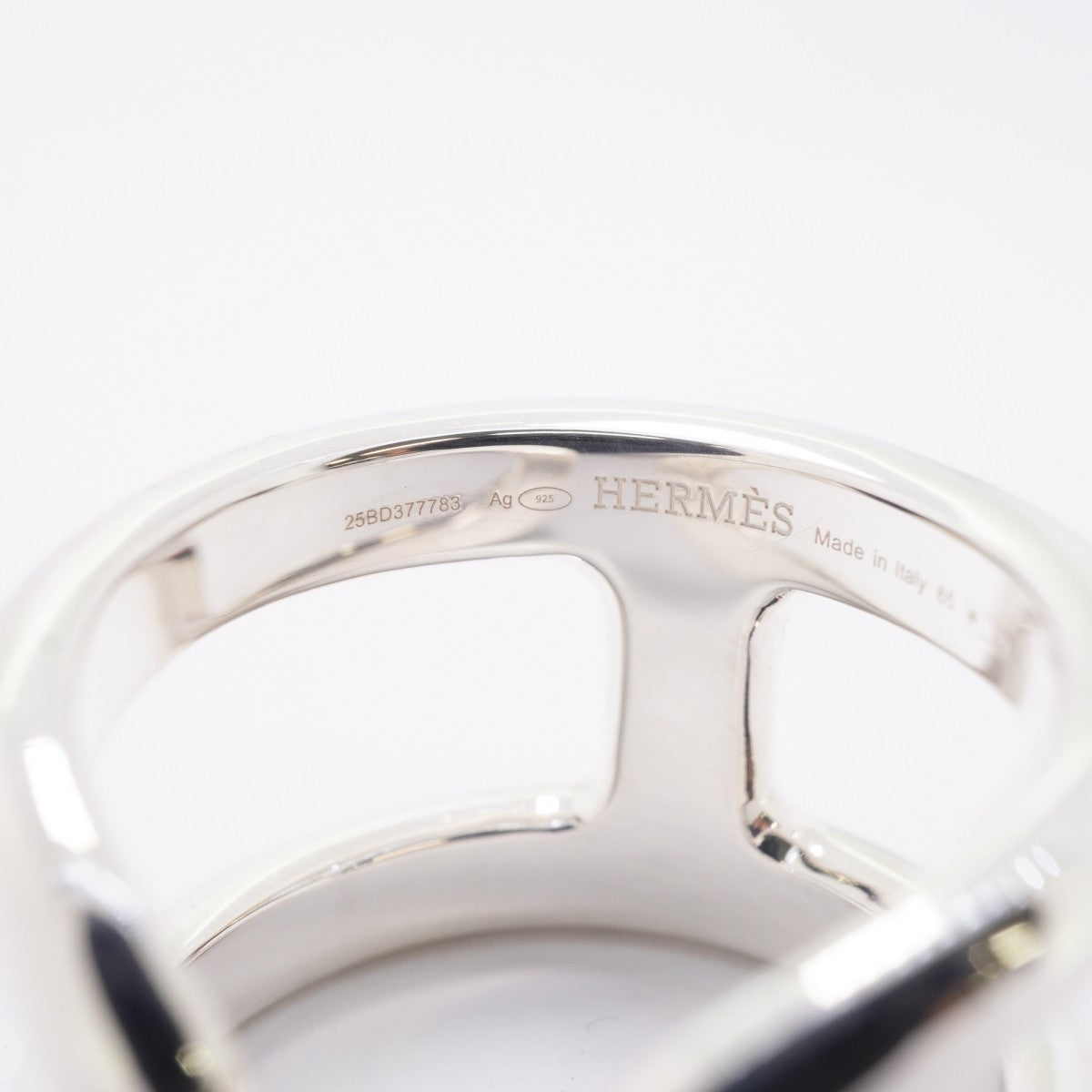 【6jfb0106】エルメス リング オスモズGM シルバー925 ＃65【中古】メンズ