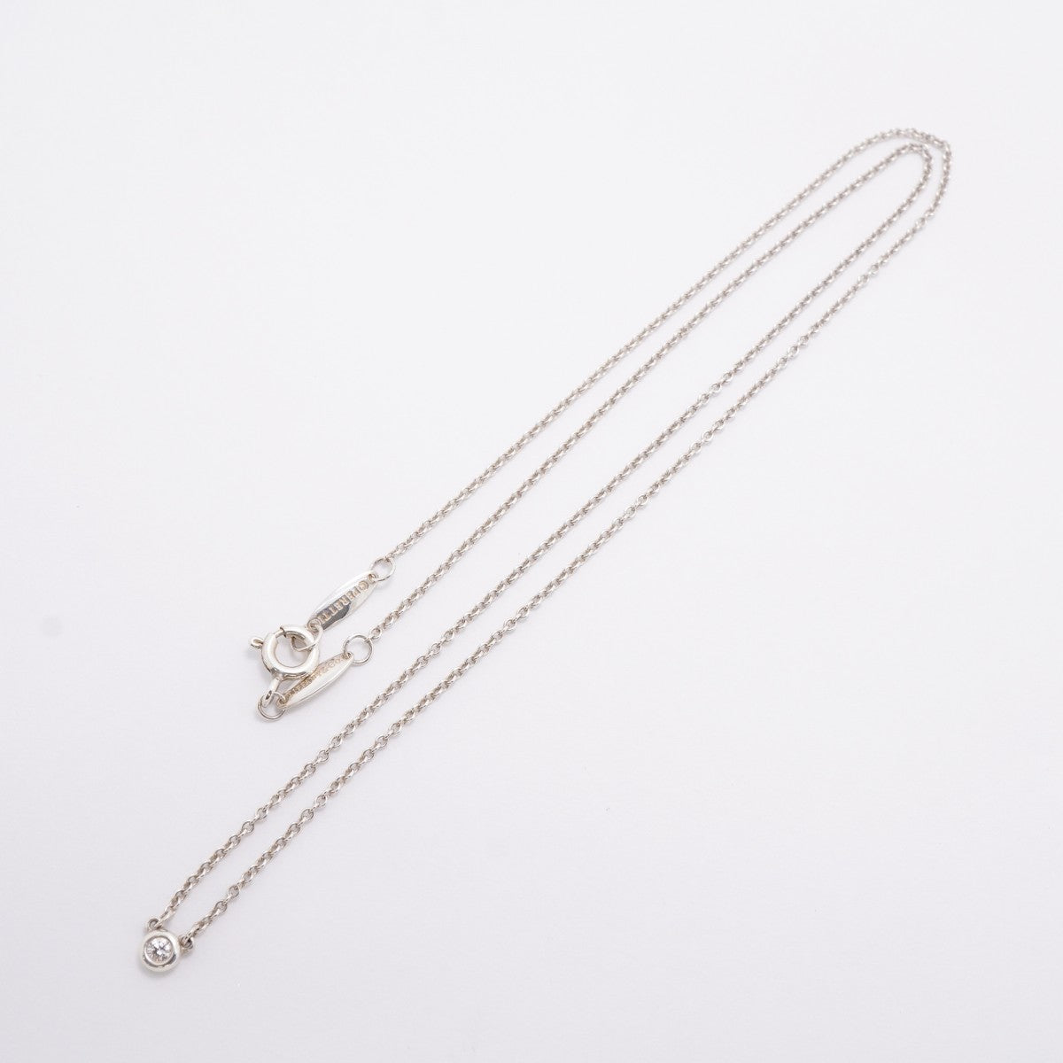 【6jfb0109】ティファニー ネックレス バイザヤード 1PD シルバー925 ダイヤモンド【中古】レディース
