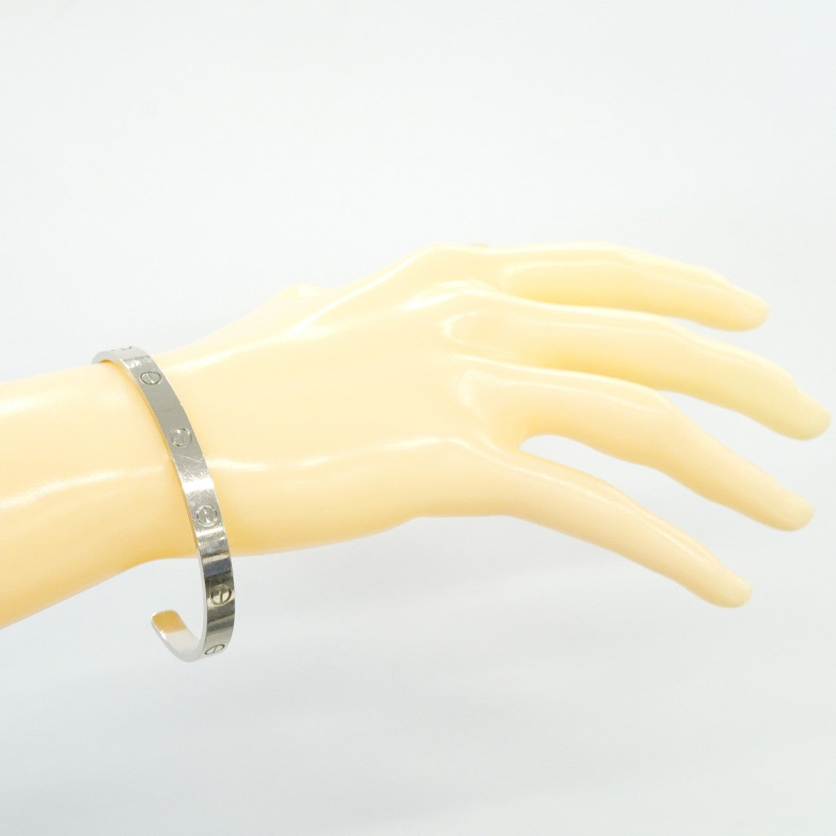 【6jfb0111】カルティエ バングル ラブブレス/オープン K18WG ホワイトゴールド【中古】メンズ