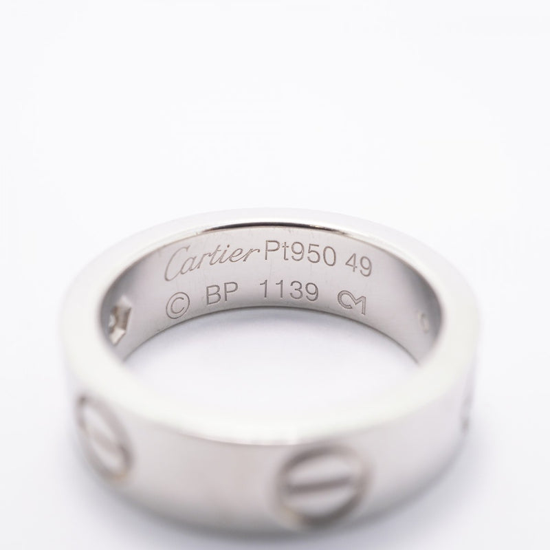 【6jfb0115】カルティエ リング ラブ 1PD Pt950 プラチナ ダイヤモンド ＃49【中古】レディース