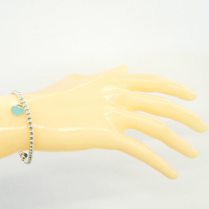 【6jfb0124-k】ティファニー ブレスレット リターントゥハート/ボールチェーン シルバー925 ブルー【中古】レディース