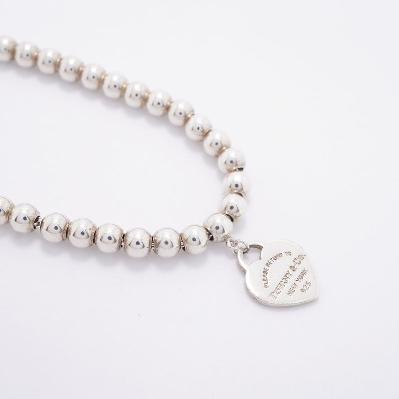 【6jfb0124-k】ティファニー ブレスレット リターントゥハート/ボールチェーン シルバー925 ブルー【中古】レディース