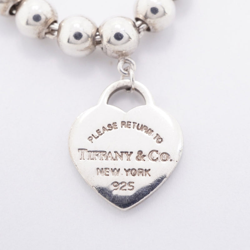 【6jfb0124-k】ティファニー ブレスレット リターントゥハート/ボールチェーン シルバー925 ブルー【中古】レディース