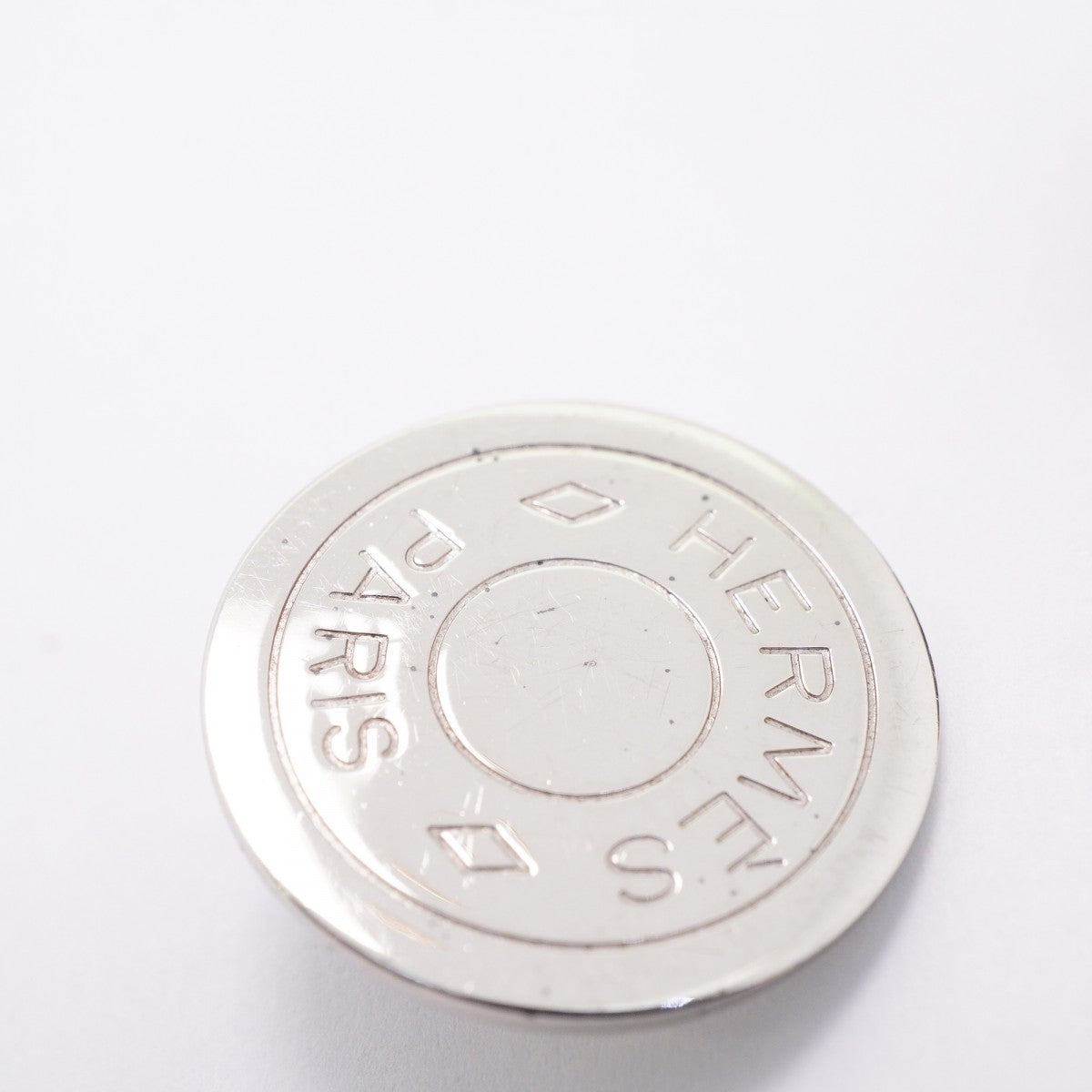 【6jfb0126-k】エルメス イヤリング セリエ メタル シルバー【中古】レディース