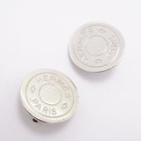 【6jfb0126-k】エルメス イヤリング セリエ メタル シルバー【中古】レディース