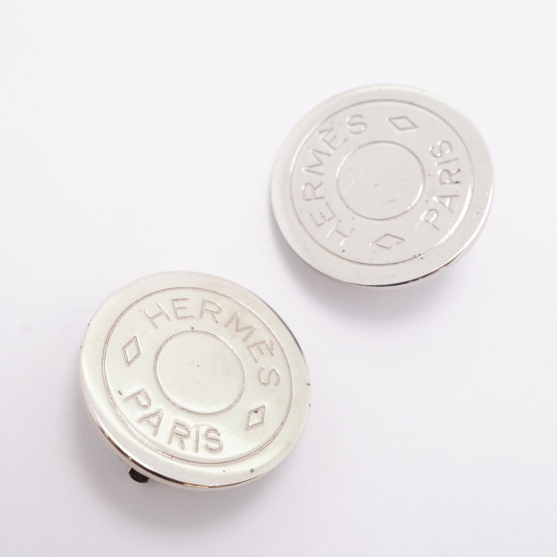 【6jfb0126-k】エルメス イヤリング セリエ メタル シルバー【中古】レディース