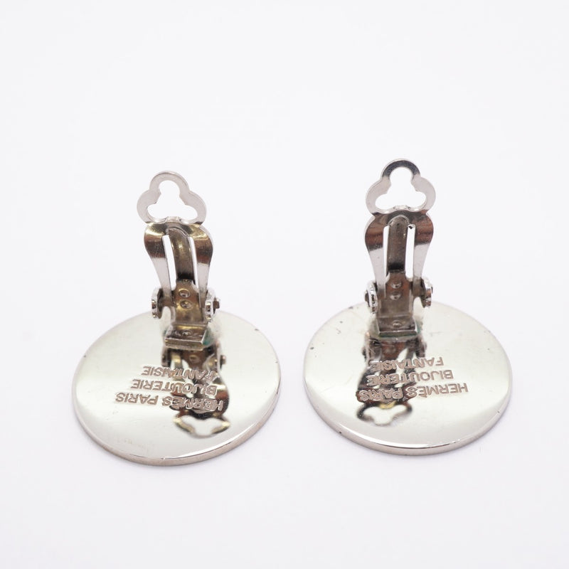 【6jfb0126-k】エルメス イヤリング セリエ メタル シルバー【中古】レディース