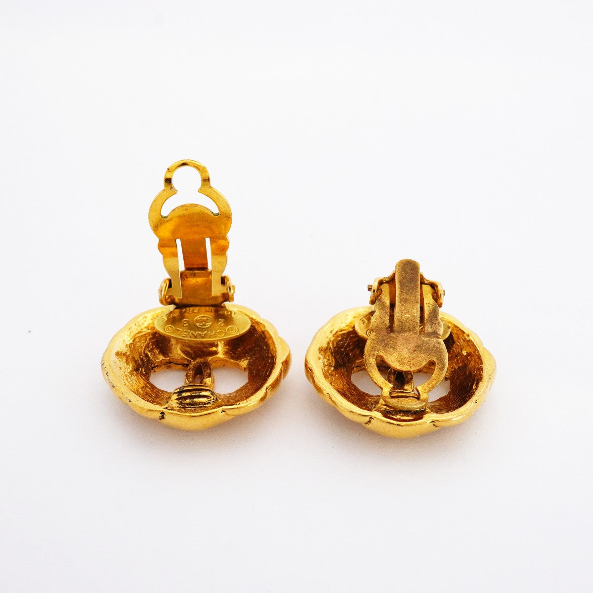 【6jfb0166-k】シャネル イヤリング ヴィンテージ ココマーク GPメッキ ゴールド【中古】レディース