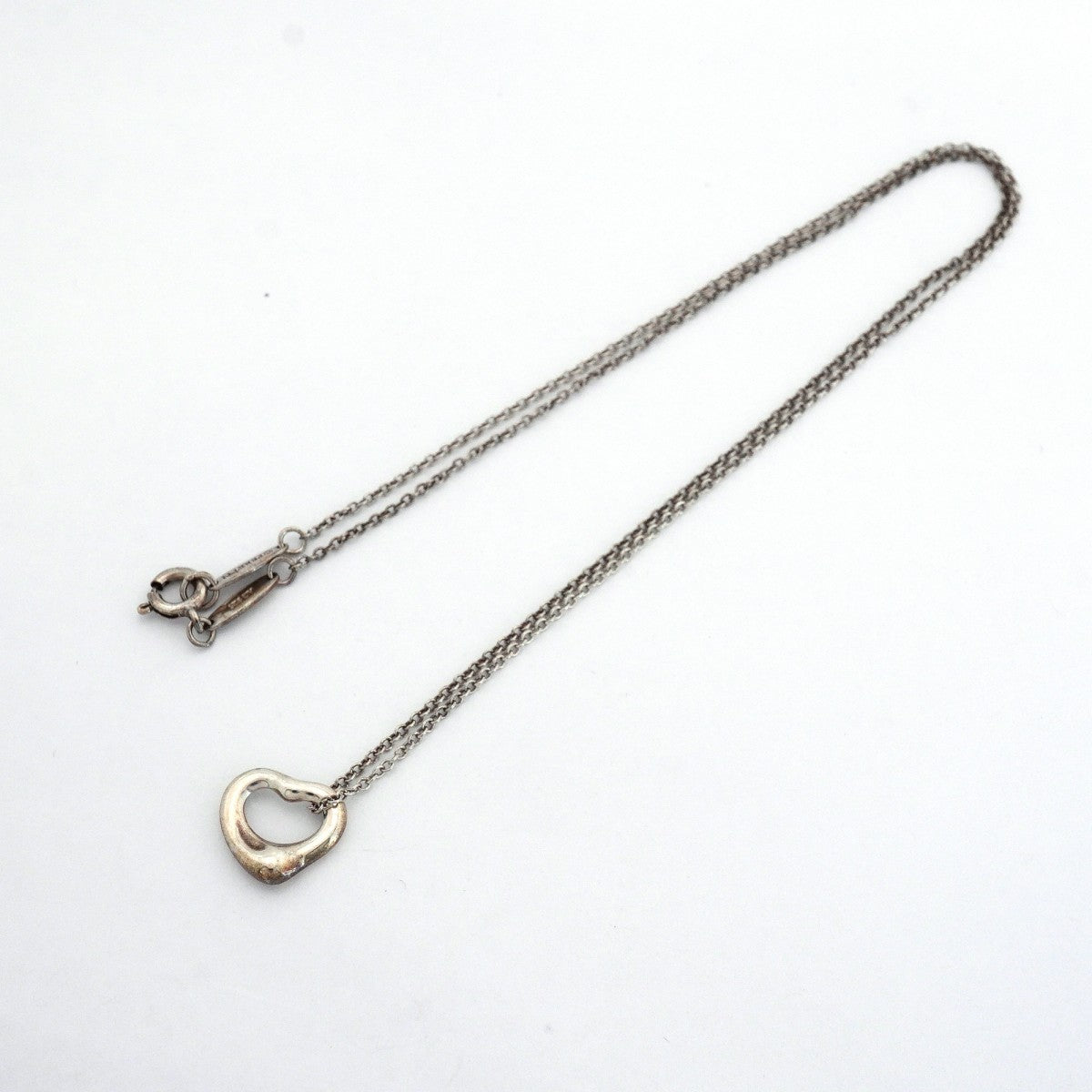【6jfb0168-k】ティファニー ネックレス オープンハート シルバー925【中古】レディース