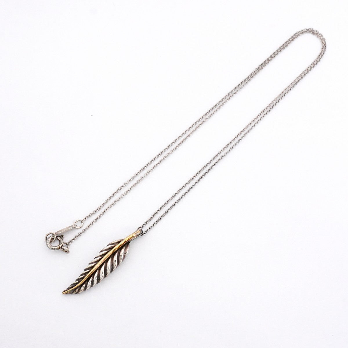 【6jfb0169-k】ティファニー ネックレス フェザー K18YG イエローゴールド シルバー925【中古】メンズ レディース ユニセックス