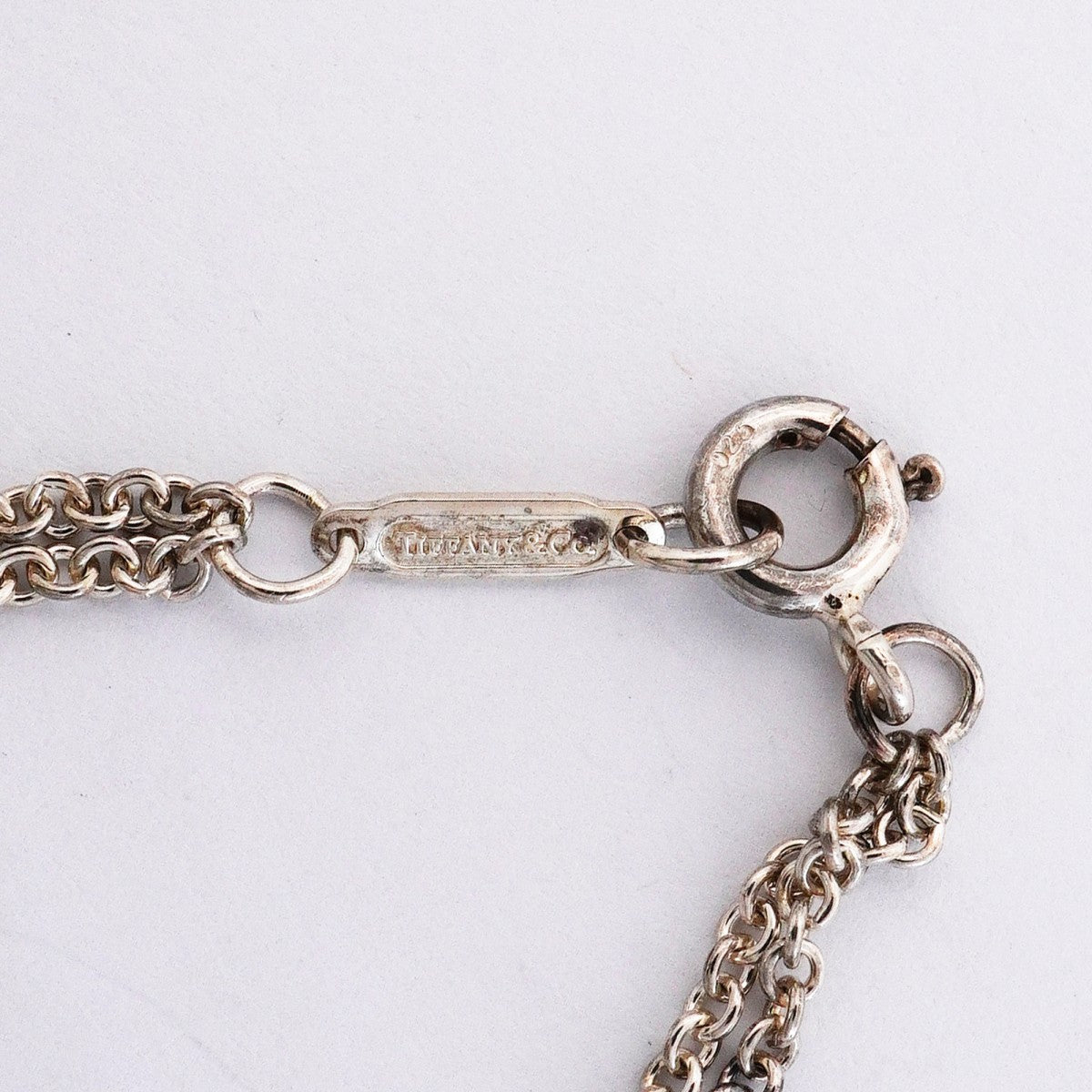 【6jfb0170-k】ティファニー ネックレス インフィニティ ダブルチェーン シルバー925【中古】レディース