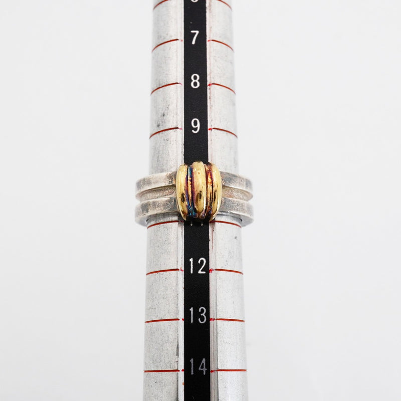 【6jfb0175-k】ティファニー リング グルーブドウィズ K18YG イエローゴールド シルバー925 10.5号【中古】レディース