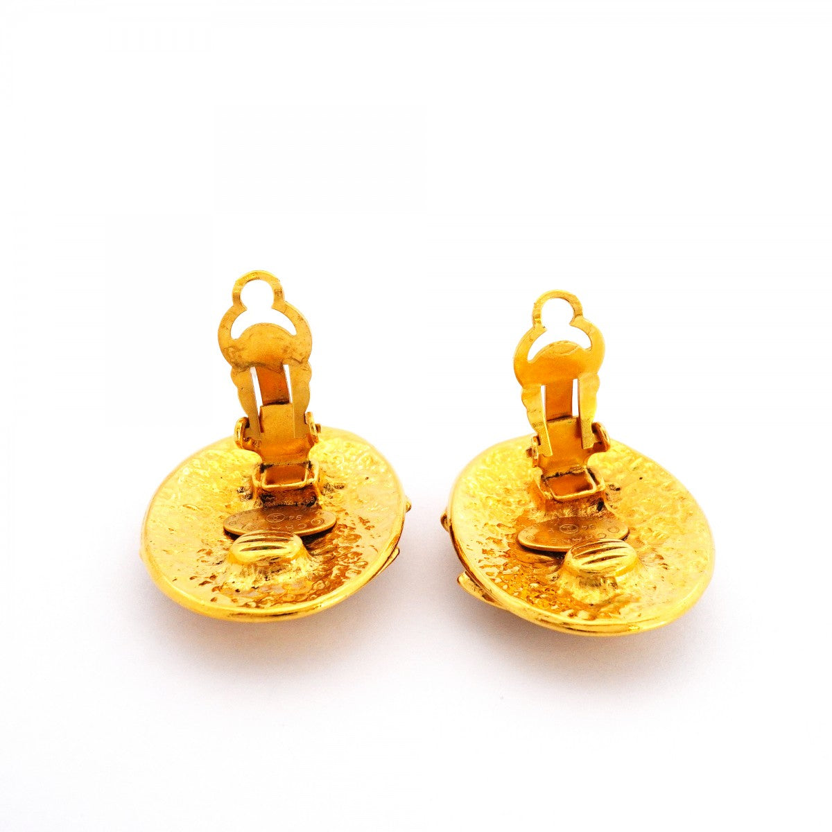 【6jfb0178-k】シャネル イヤリング ヴィンテージ ココマーク オーバル GPメッキ ゴールド【中古】レディース