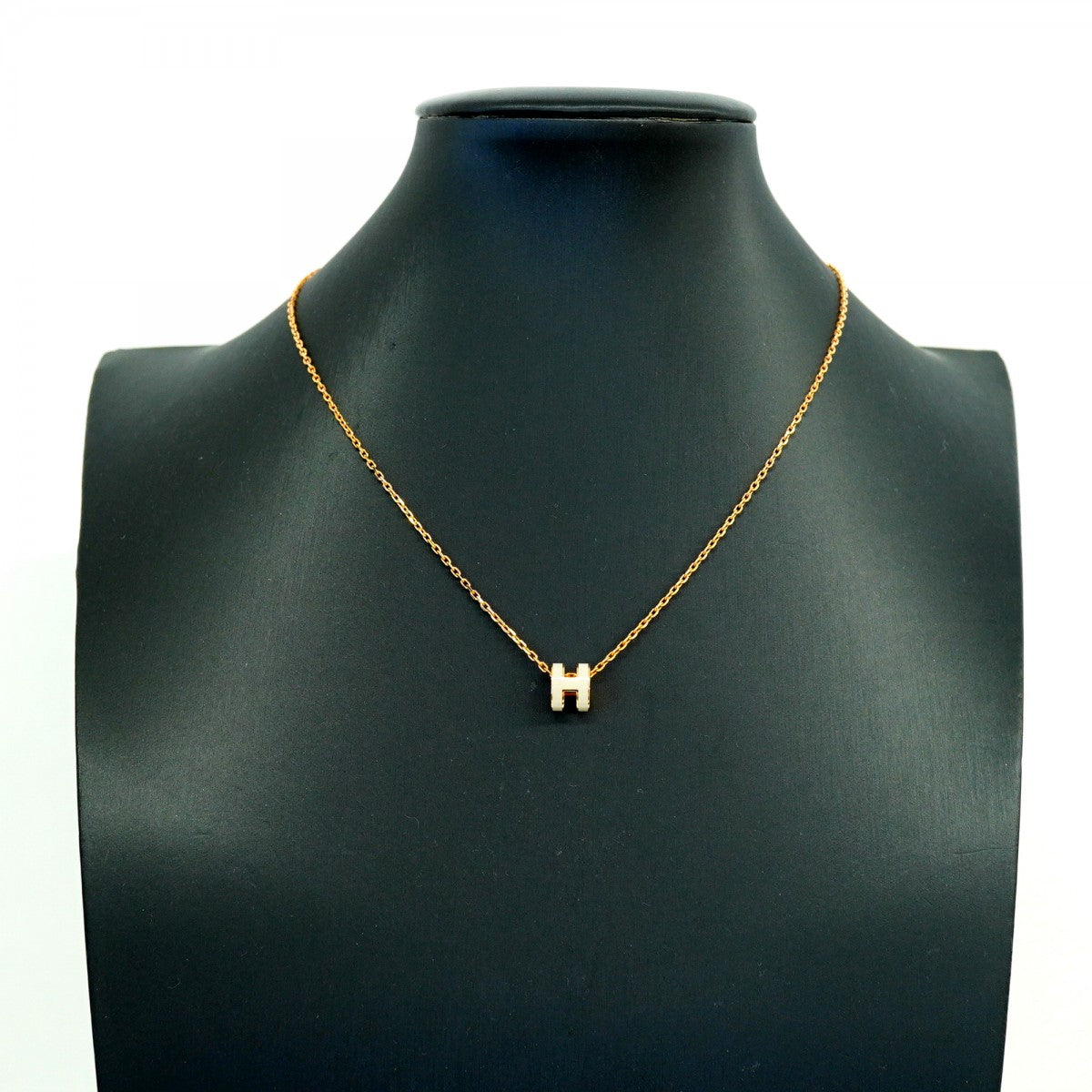 【6jfb0181-k】エルメス ネックレス ミニポップH GPメッキ グレー ピンクゴールド【中古】レディース