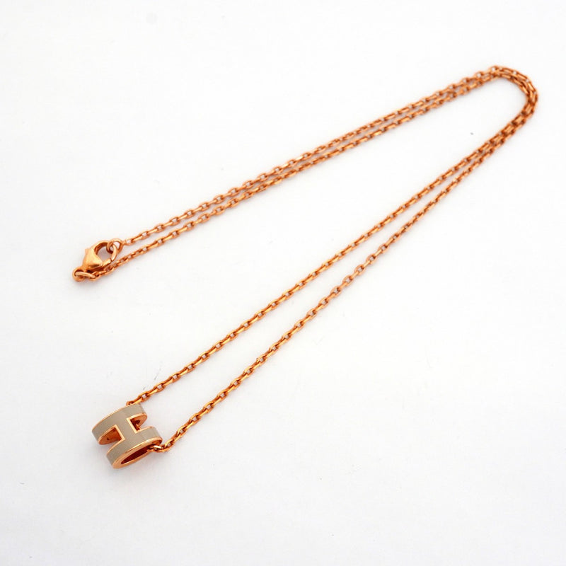 【6jfb0181-k】エルメス ネックレス ミニポップH GPメッキ グレー ピンクゴールド【中古】レディース