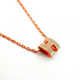 【6jfb0181-k】エルメス ネックレス ミニポップH GPメッキ グレー ピンクゴールド【中古】レディース