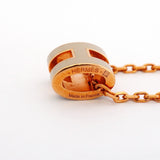 【6jfb0181-k】エルメス ネックレス ミニポップH GPメッキ グレー ピンクゴールド【中古】レディース
