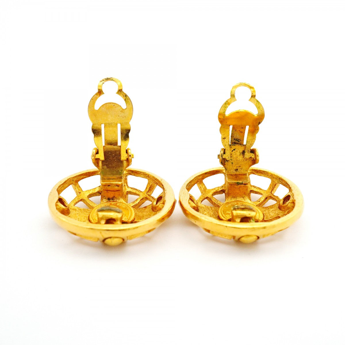 【6jfb0189-k】シャネル イヤリング ヴィンテージ シャネルロゴ GPメッキ ゴールド【中古】レディース