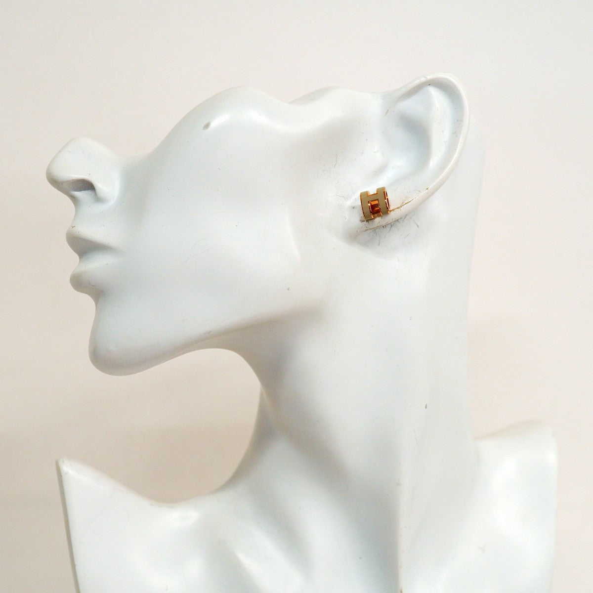 【6jfb0190-k】エルメス ピアス ミニポップH GPメッキ グレー ピンクゴールド【中古】レディース