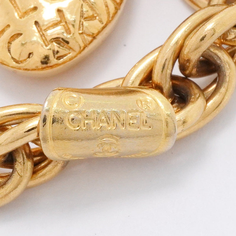 【6jfb0200-k】シャネル ブレスレット ヴィンテージ シャネルロゴ GPメッキ ゴールド【中古】レディース