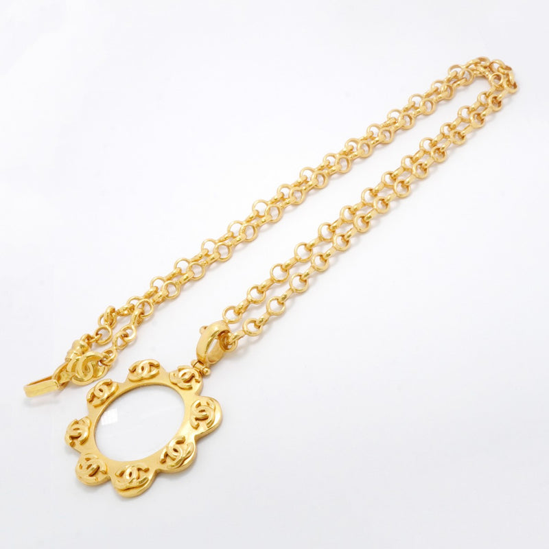 【6jfb0203-k】シャネル ネックレス ヴィンテージ ココマーク ルーペ GPメッキ ゴールド【中古】レディース