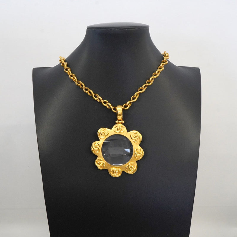 【6jfb0203-k】シャネル ネックレス ヴィンテージ ココマーク ルーペ GPメッキ ゴールド【中古】レディース
