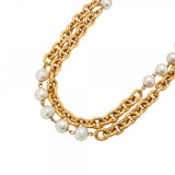【6jfb0204-k】シャネル ネックレス ヴィンテージ GPメッキ フェイクパール ゴールド【中古】レディース