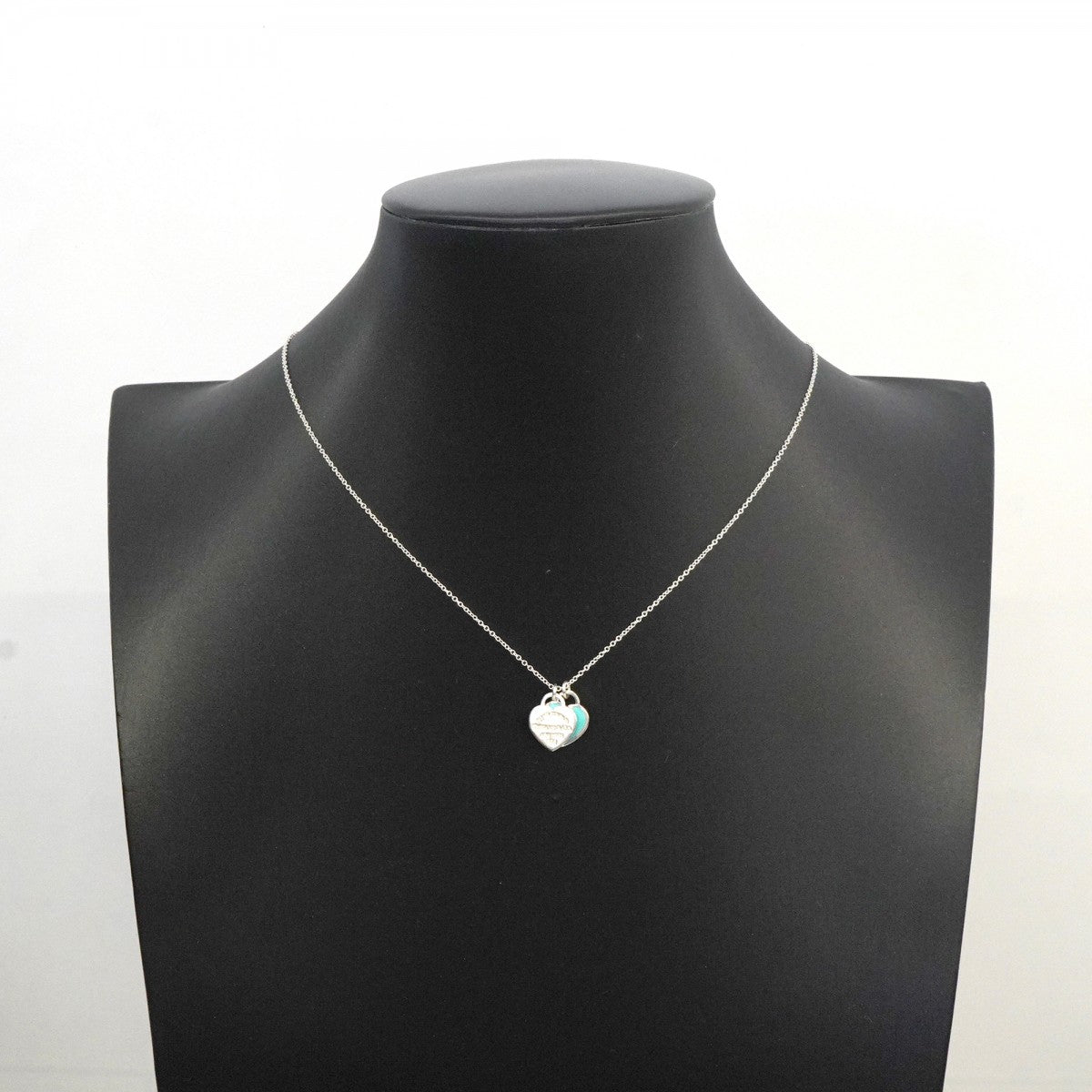 【6jfb0205-k】ティファニー ネックレス ダブルリターントゥハート シルバー925 ブルー【中古】レディース