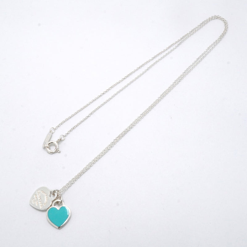 【6jfb0205-k】ティファニー ネックレス ダブルリターントゥハート シルバー925 ブルー【中古】レディース
