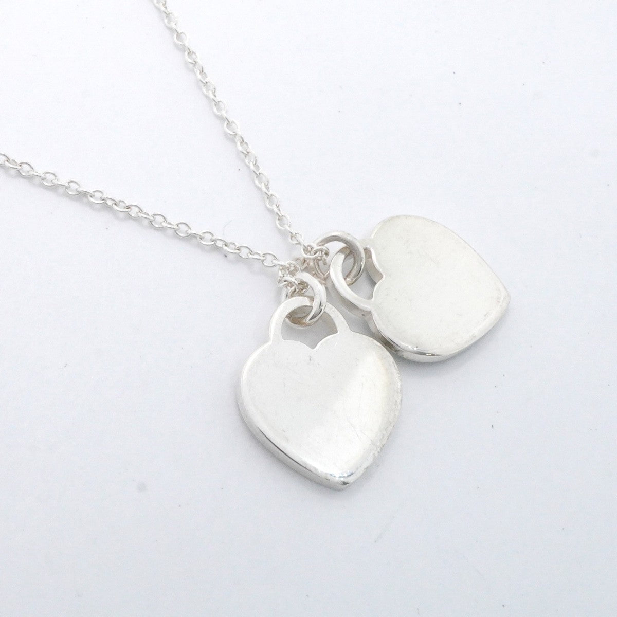 【6jfb0205-k】ティファニー ネックレス ダブルリターントゥハート シルバー925 ブルー【中古】レディース