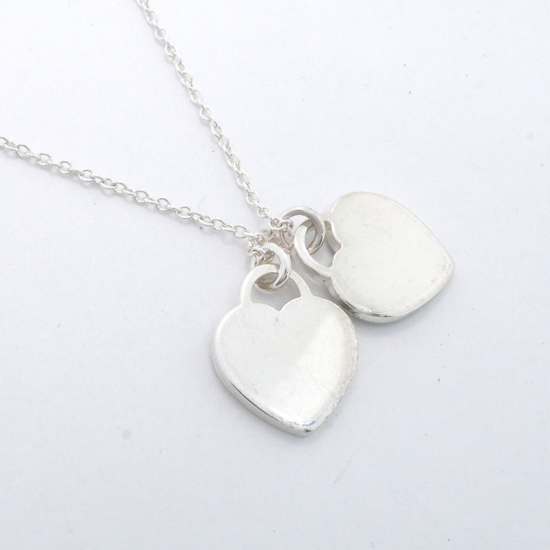 【6jfb0205-k】ティファニー ネックレス ダブルリターントゥハート シルバー925 ブルー【中古】レディース