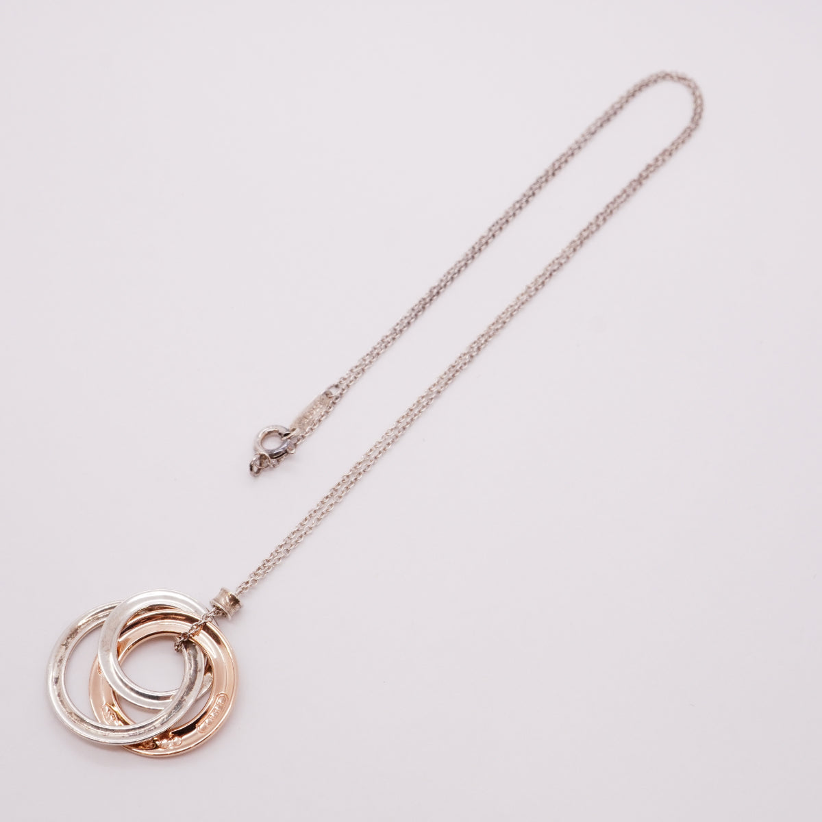 【6jfb0210-k】ティファニー ネックレス 1837/インターロッキング シルバー925 ルベドメタル【中古】レディース