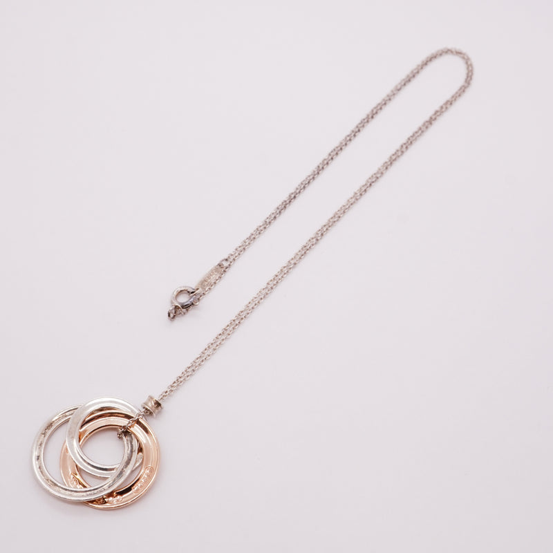 【6jfb0210-k】ティファニー ネックレス 1837/インターロッキング シルバー925 ルベドメタル【中古】レディース