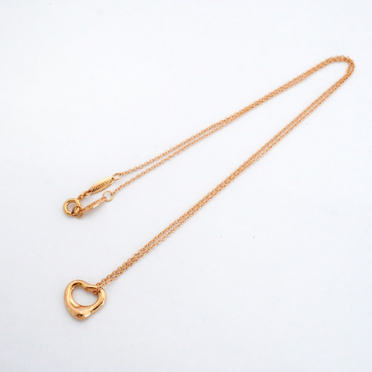 【6jfb0219】ティファニー ネックレス オープンハート K18PG ピンクゴールド【中古】レディース