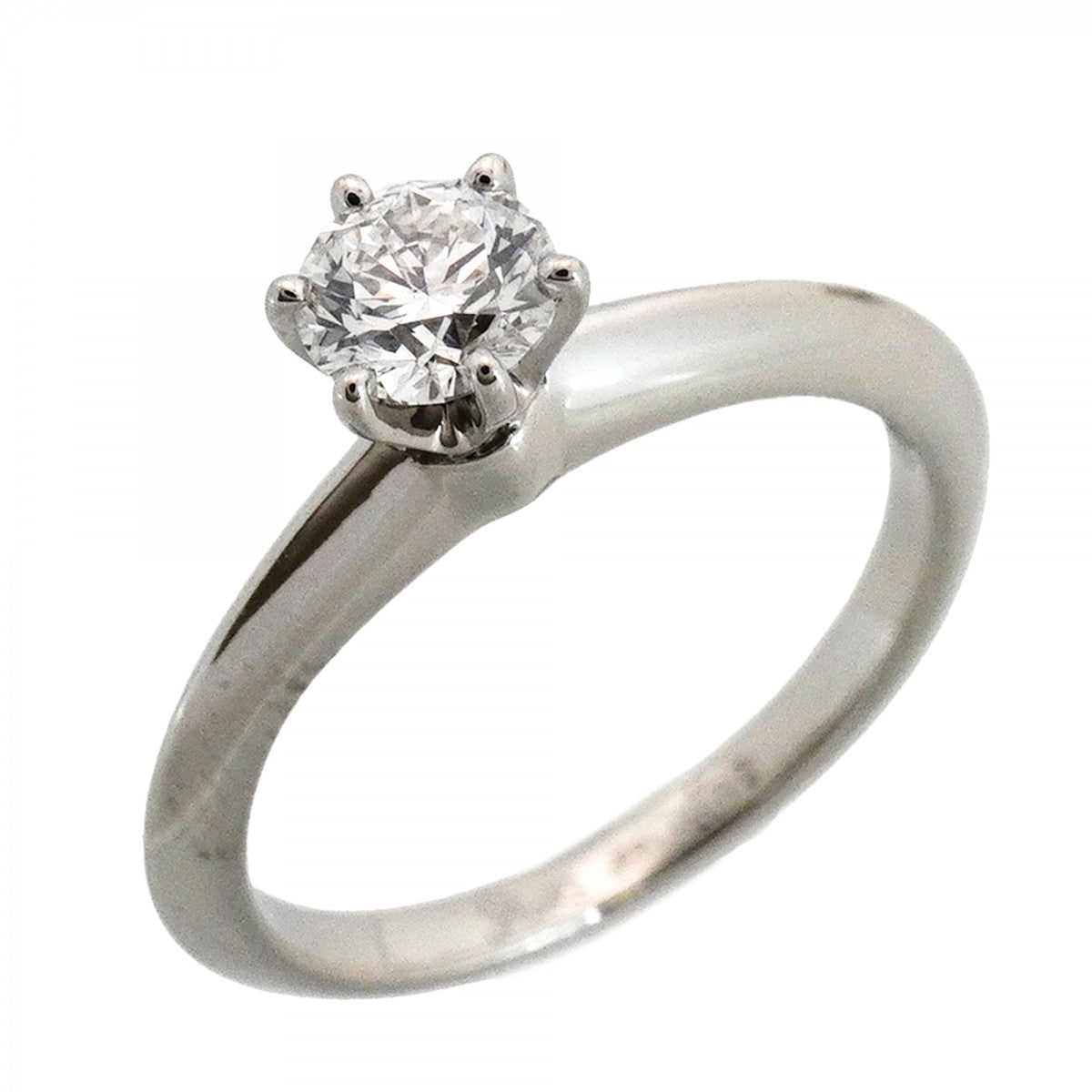 【6jfb0224】ティファニー リング ソリティア 1PD Pt950 プラチナ ダイヤモンド 0.35ct 6.5号【中古】レディース
