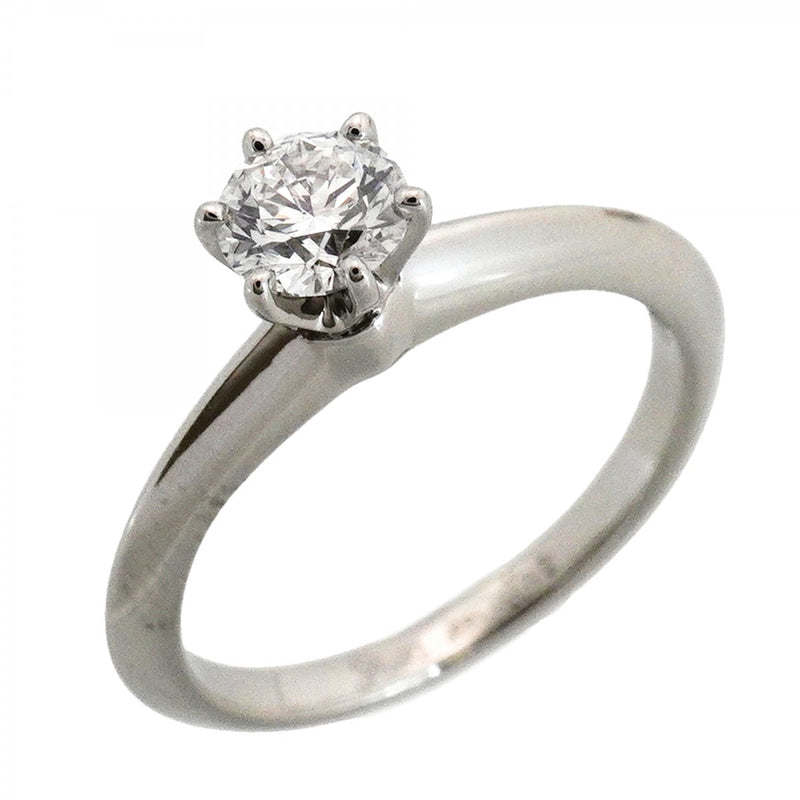 【6jfb0224】ティファニー リング ソリティア 1PD Pt950 プラチナ ダイヤモンド 0.35ct 6.5号【中古】レディース