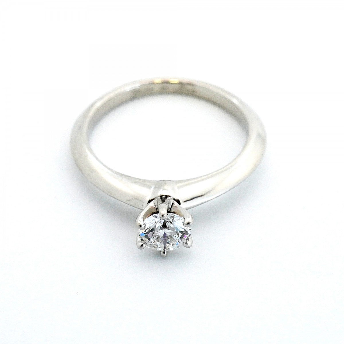 【6jfb0224】ティファニー リング ソリティア 1PD Pt950 プラチナ ダイヤモンド 0.35ct 6.5号【中古】レディース