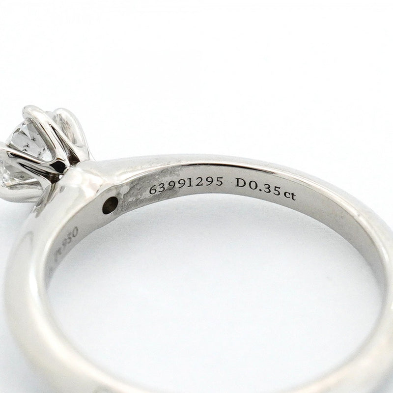 【6jfb0224】ティファニー リング ソリティア 1PD Pt950 プラチナ ダイヤモンド 0.35ct 6.5号【中古】レディース